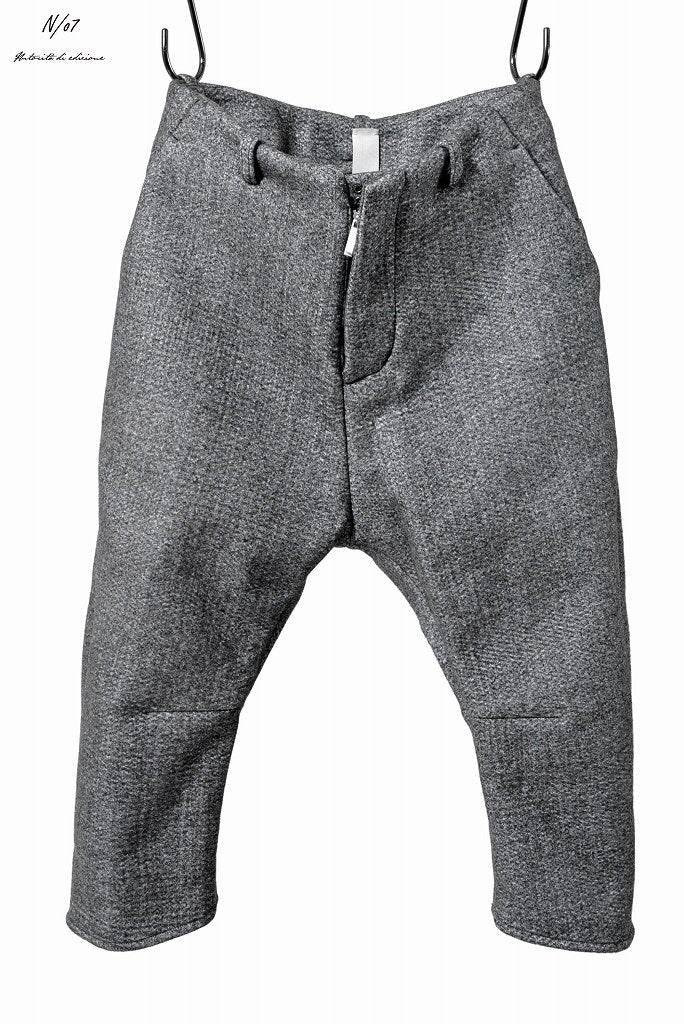 N/07 Pant "7" [three layer structure needlepunch | 3dimension curved cropped] (ASPHALT GREY)