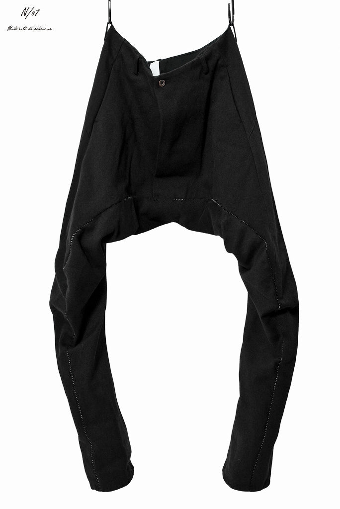 N/07 Pant "sensim" [cotton/twill*overlock | solid sarrouel] (BLACK) - Image 2