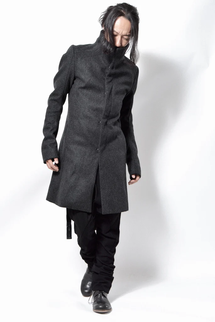 N/07 premium woolyarn cashmere coat (GREY) - Image 2