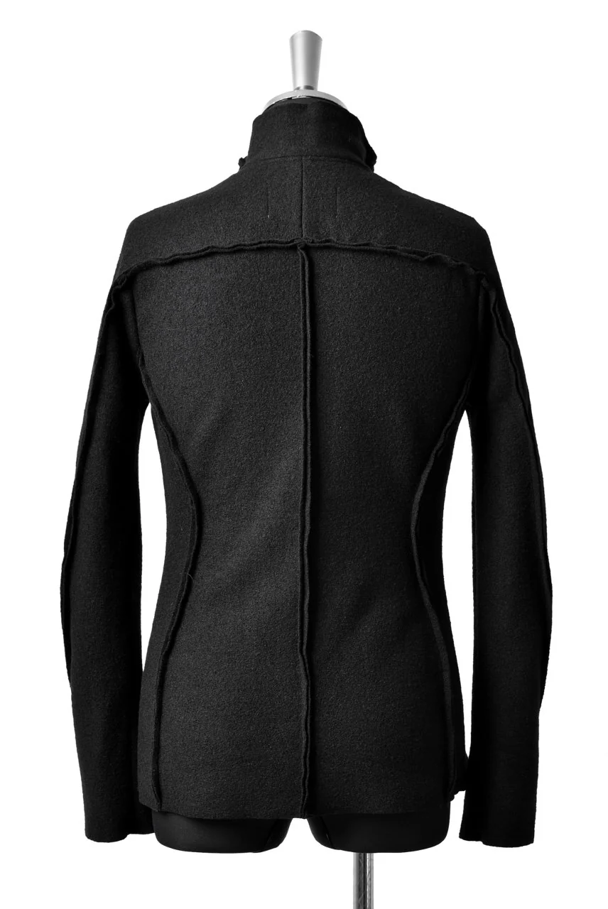 N/07 Rawcut Track Jacket / Woolring Fleece (BLACK) - Image 2