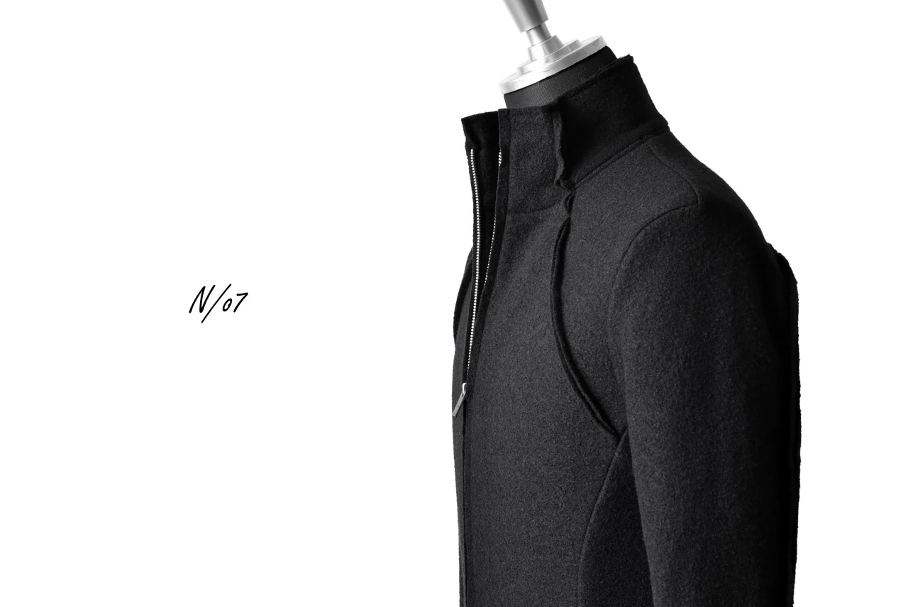 N/07 Rawcut Track Jacket / Woolring Fleece (BLACK) - Image 33