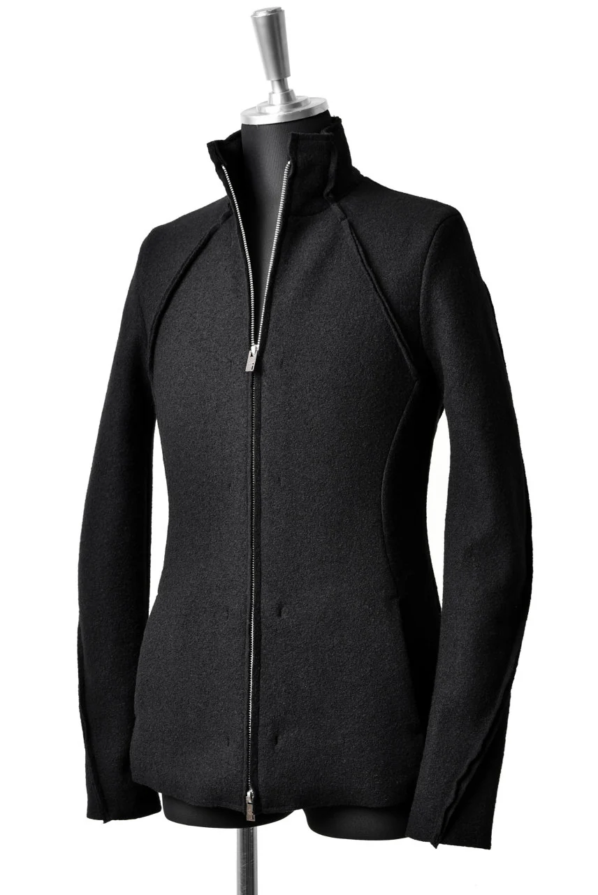 N/07 Rawcut Track Jacket / Woolring Fleece (BLACK) - Image 5