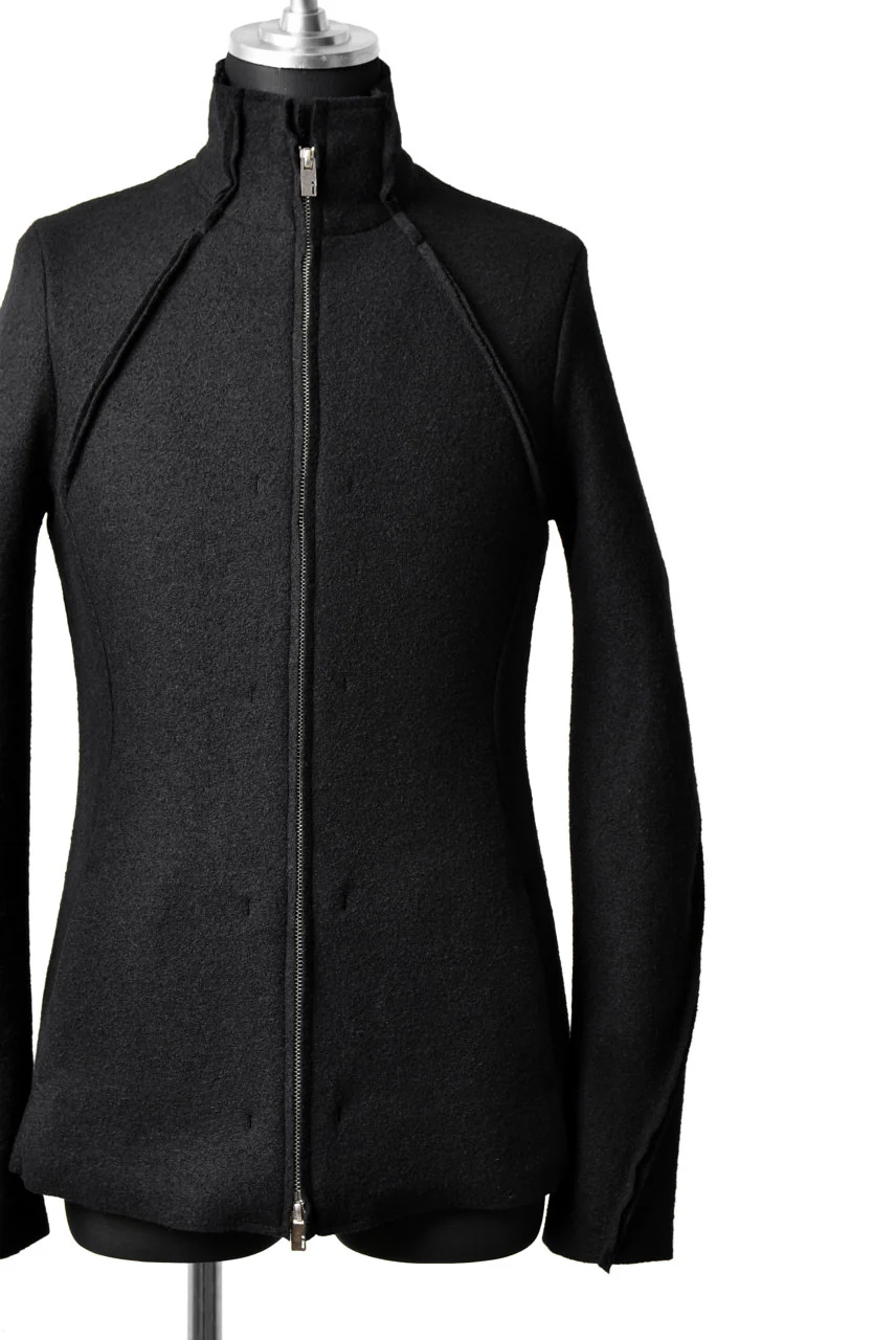 N/07 Rawcut Track Jacket / Woolring Fleece (BLACK) - Image 7