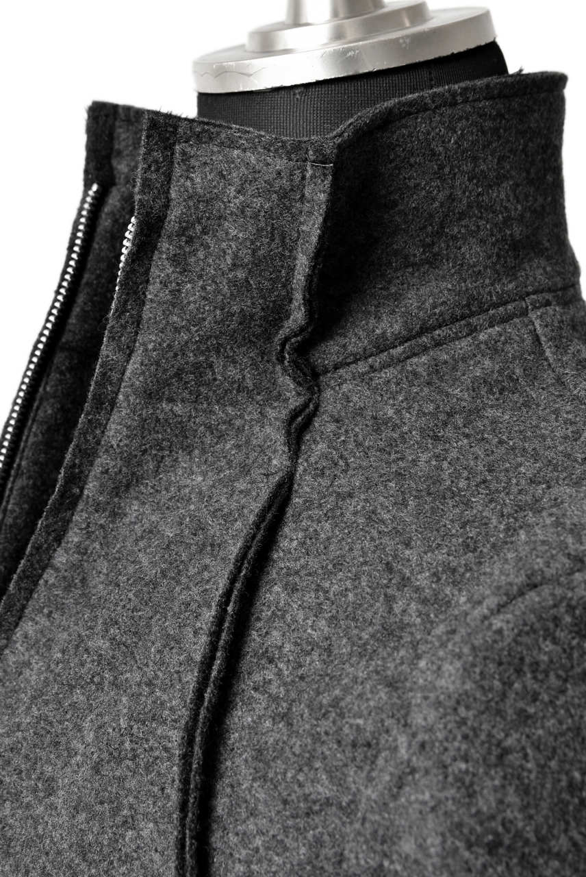 N/07 Rawcut Track Jacket / Woolring Fleece (DARK GREY) - Image 12