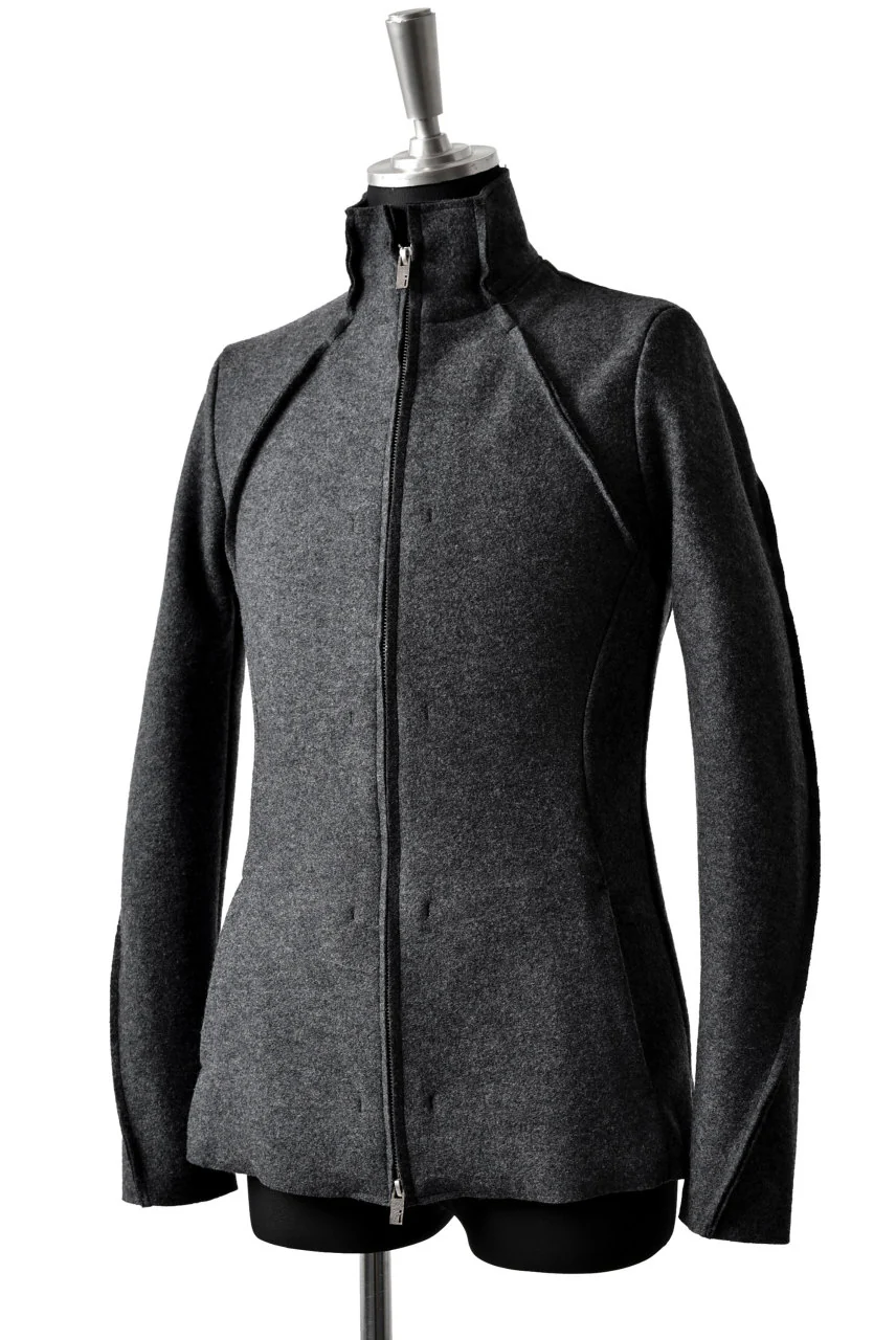 N/07 Rawcut Track Jacket / Woolring Fleece (DARK GREY) - Image 2