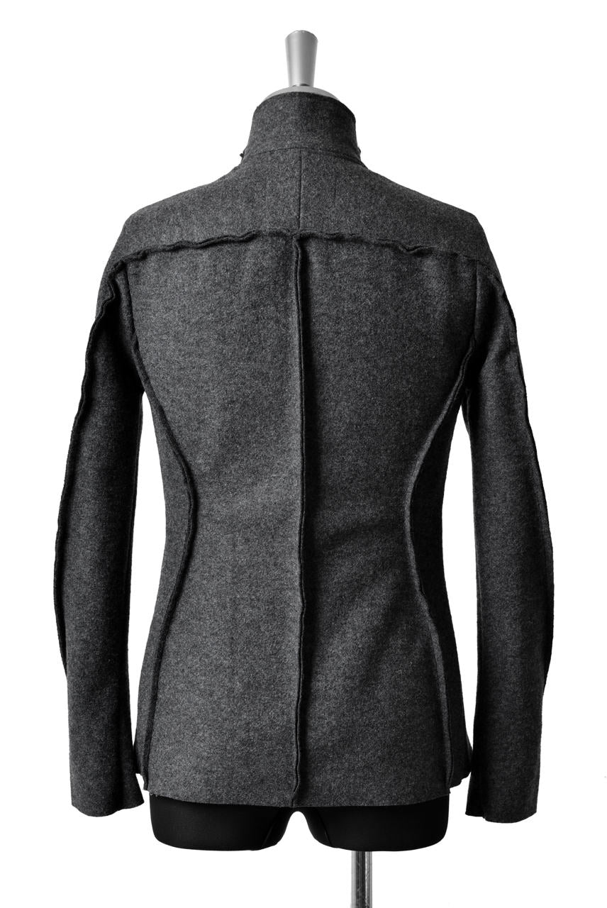 N/07 Rawcut Track Jacket / Woolring Fleece (DARK GREY) - Image 3