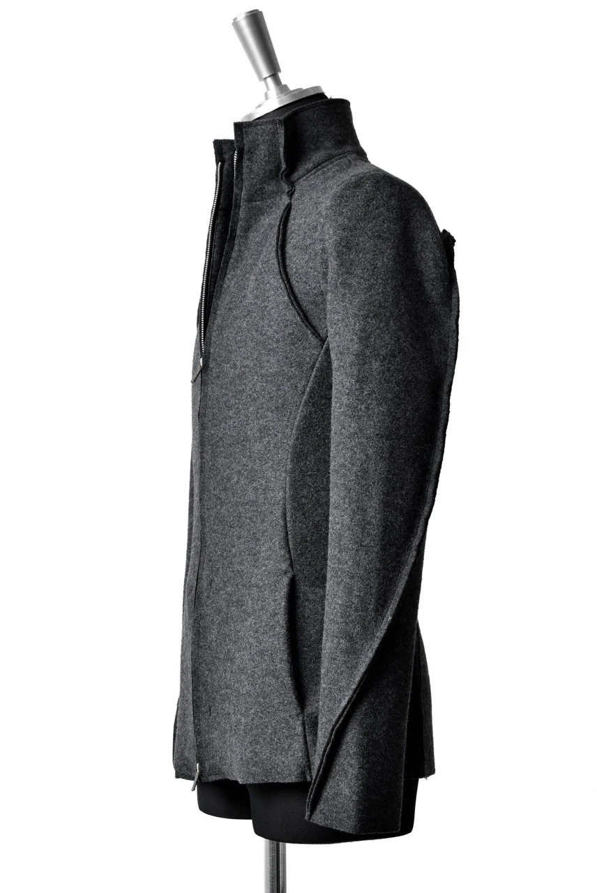 N/07 Rawcut Track Jacket / Woolring Fleece (DARK GREY) - Image 4