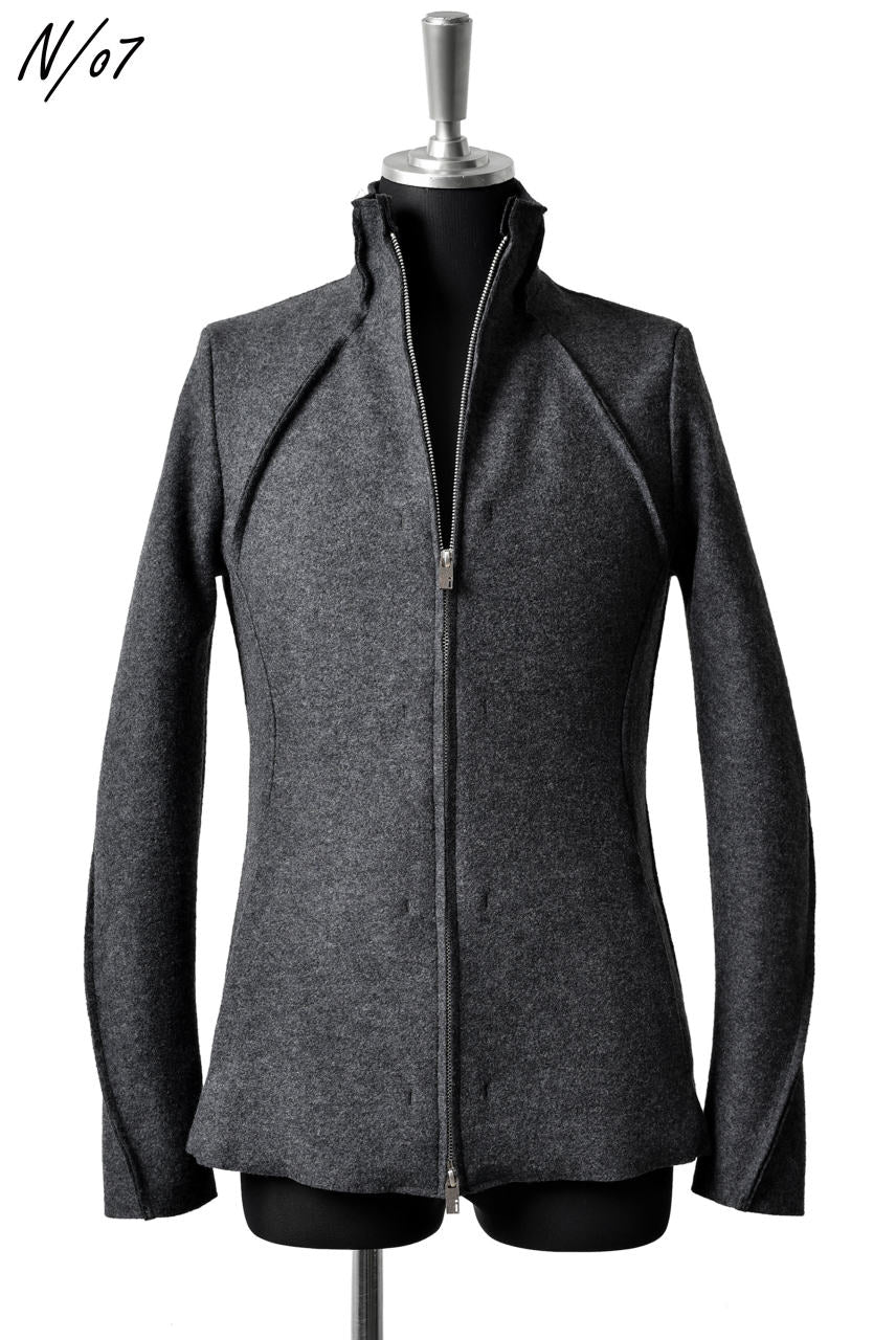 N/07 Rawcut Track Jacket / Woolring Fleece (DARK GREY) - Image 5
