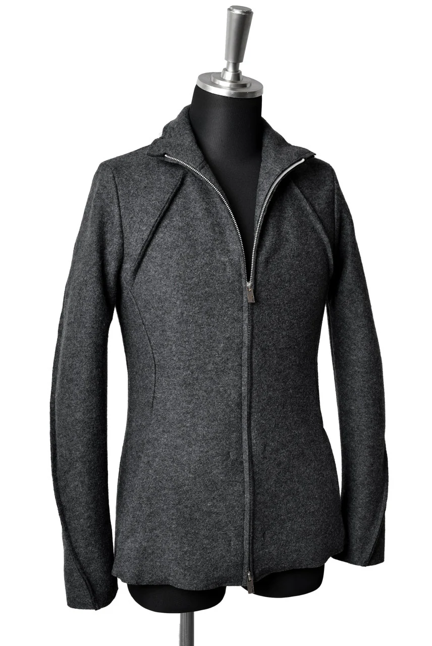 N/07 Rawcut Track Jacket / Woolring Fleece (DARK GREY) - Image 6