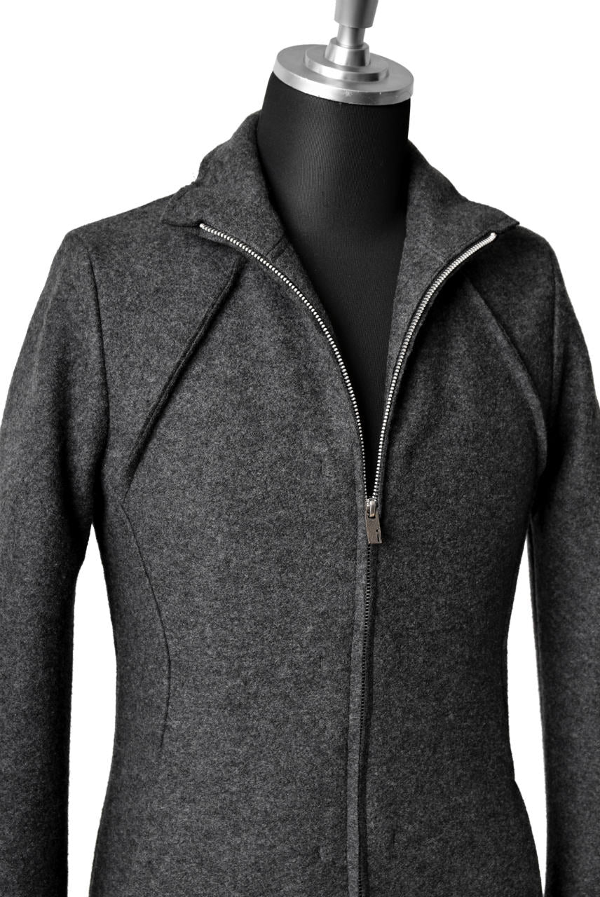 N/07 Rawcut Track Jacket / Woolring Fleece (DARK GREY) - Image 9