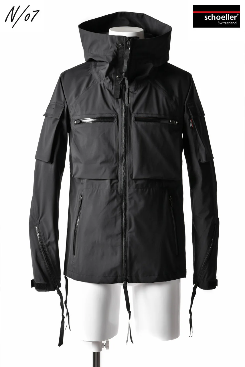 N/07 schoeller® Pro-Tech System Hooded Jacket / Black Grosgrain