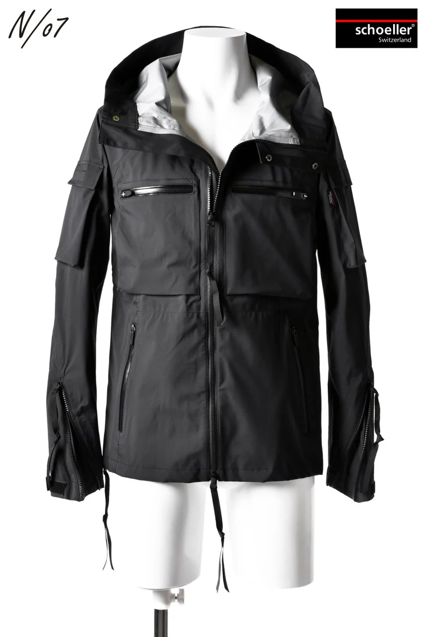 N/07 schoeller® Pro-Tech System Hooded Jacket / Black Grosgrain - Image 3