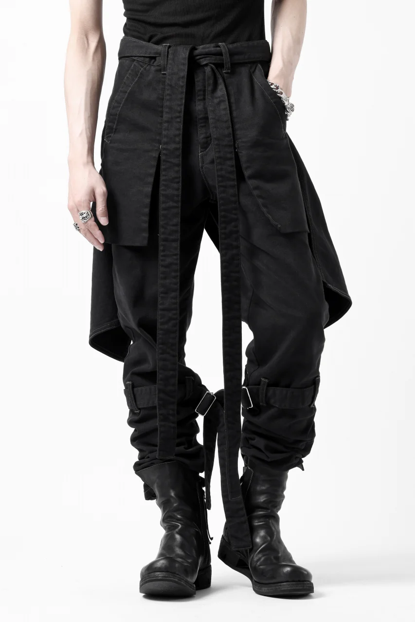 N/07 SEDITIOUS BONDAGE TROUSERS / BLEACHED BLACK DENIM (BLACK OVER DYED) - Image 3