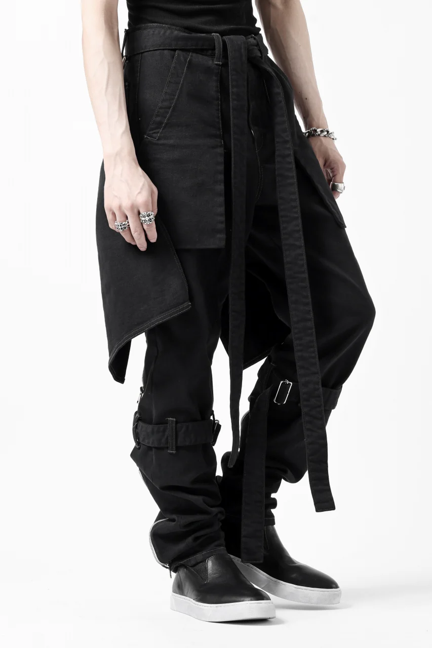 N/07 SEDITIOUS BONDAGE TROUSERS / BLEACHED BLACK DENIM (BLACK OVER DYED) - Image 32