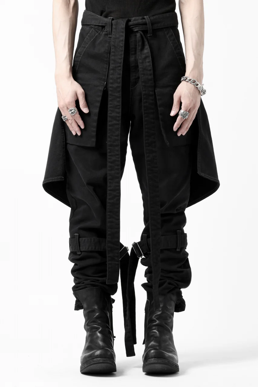 N/07 SEDITIOUS BONDAGE TROUSERS / BLEACHED BLACK DENIM (BLACK OVER DYED) - Image 4
