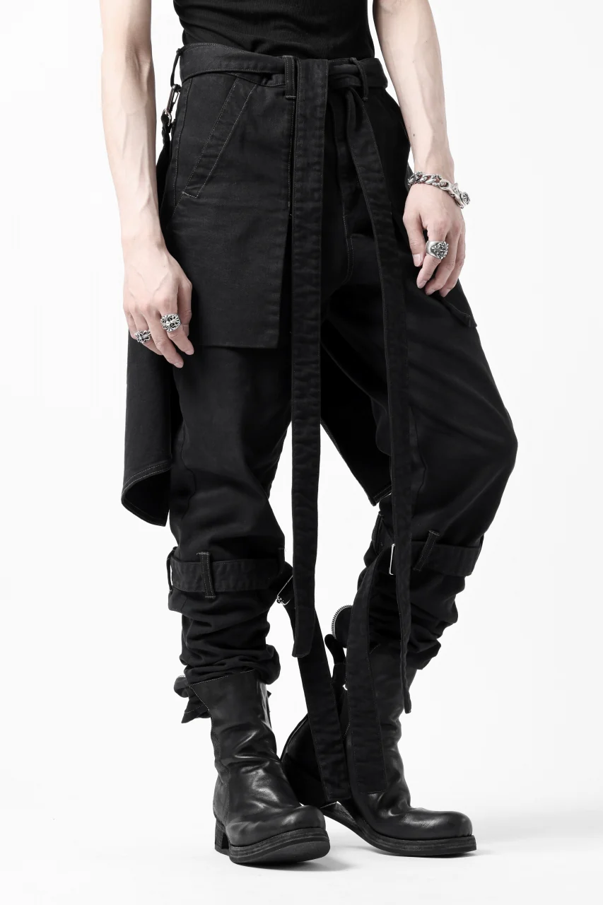 N/07 SEDITIOUS BONDAGE TROUSERS / BLEACHED BLACK DENIM (BLACK OVER DYED) - Image 5