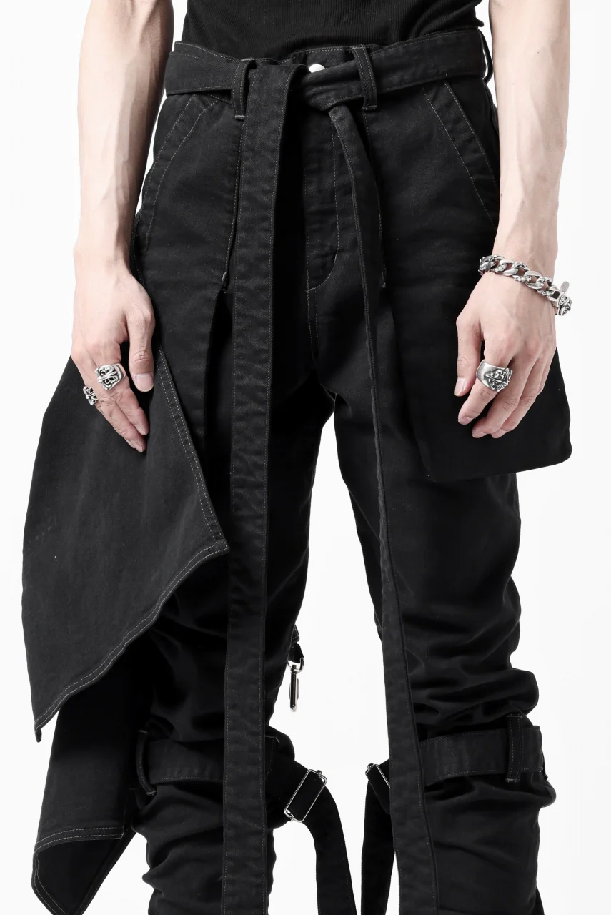 N/07 SEDITIOUS BONDAGE TROUSERS / BLEACHED BLACK DENIM (BLACK OVER DYED) - Image 50