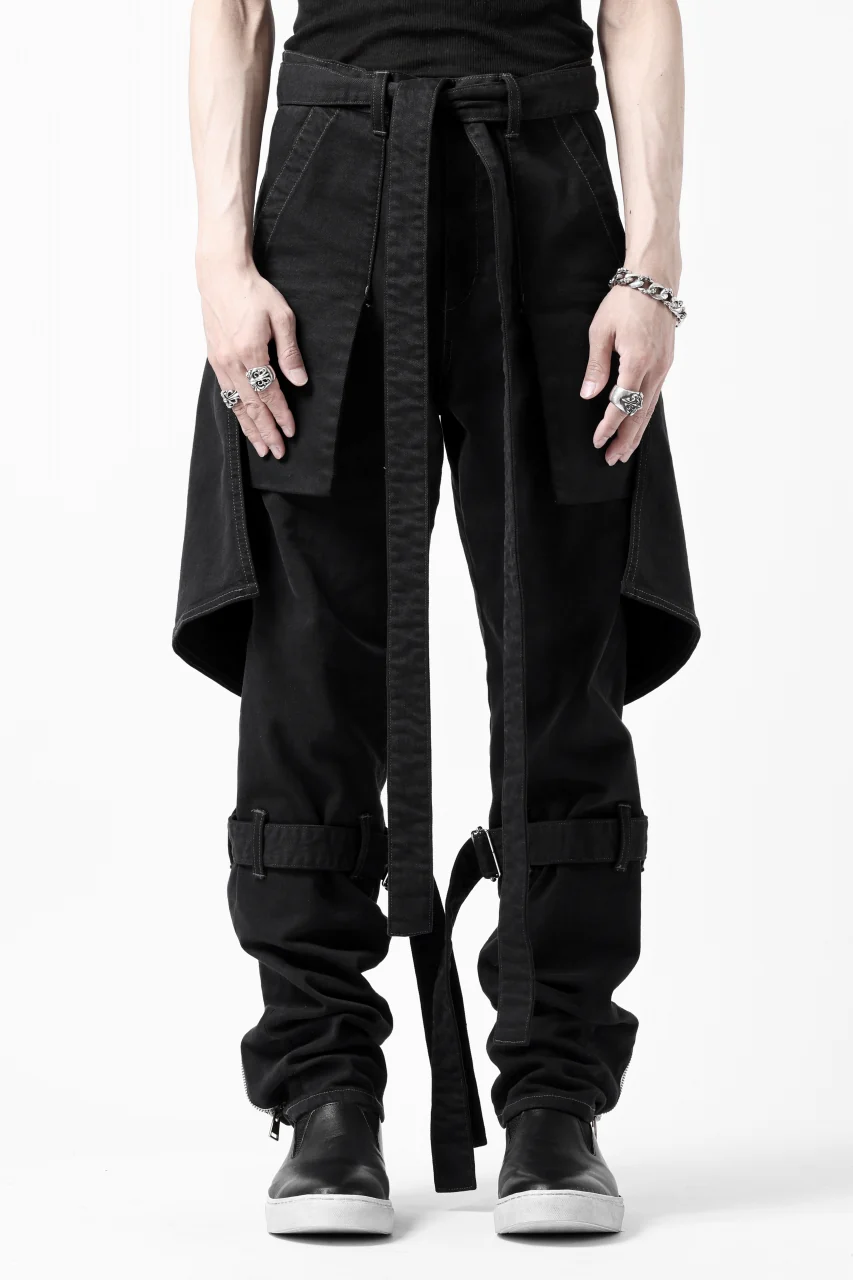 N/07 SEDITIOUS BONDAGE TROUSERS / BLEACHED BLACK DENIM (BLACK OVER DYED) - Image 6