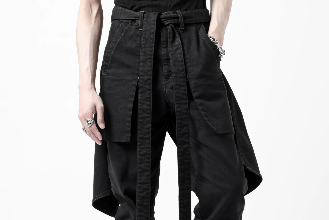 N/07 SEDITIOUS BONDAGE TROUSERS / BLEACHED BLACK DENIM (BLACK OVER DYED) - Image 64