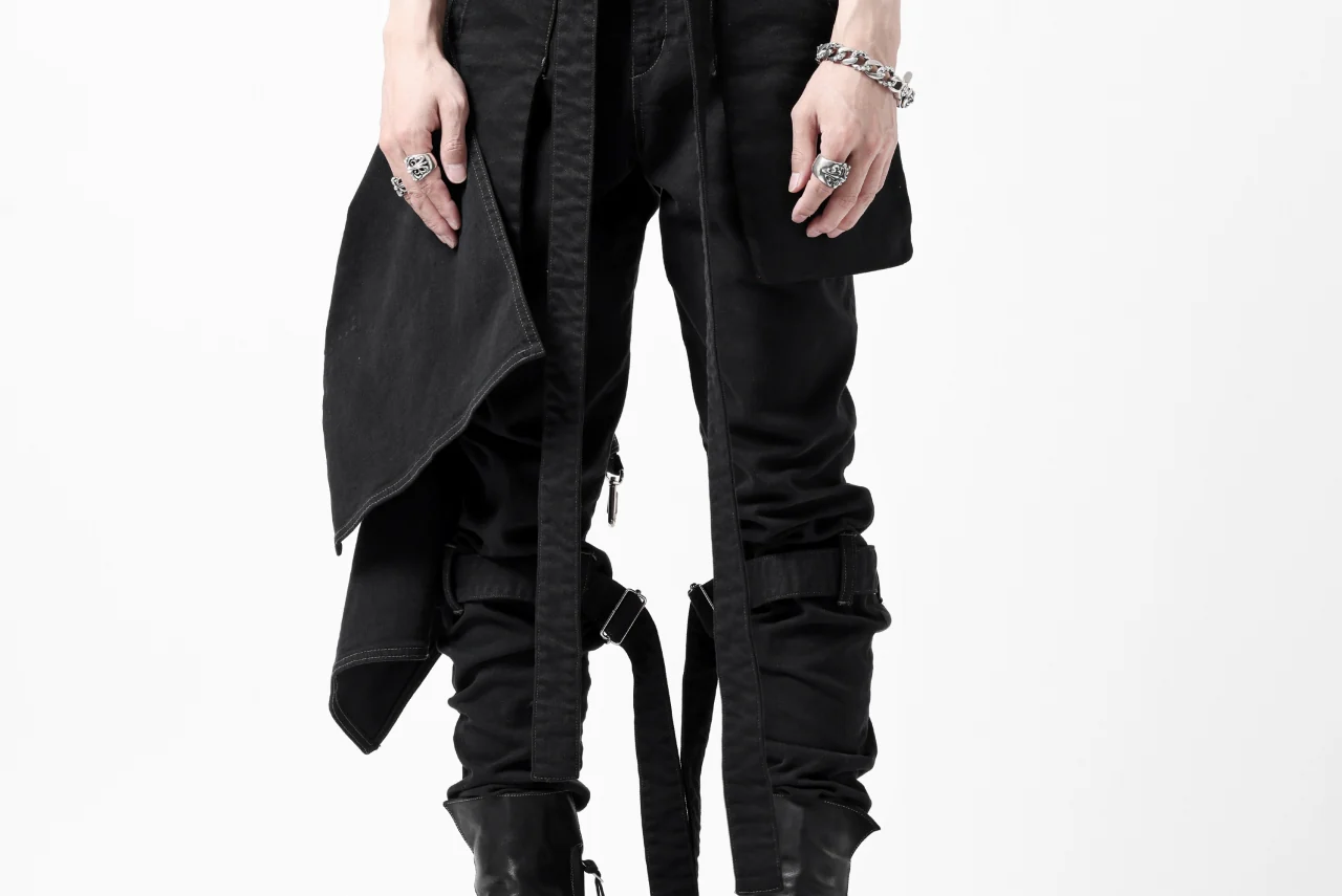 N/07 SEDITIOUS BONDAGE TROUSERS / BLEACHED BLACK DENIM (BLACK OVER DYED) - Image 65