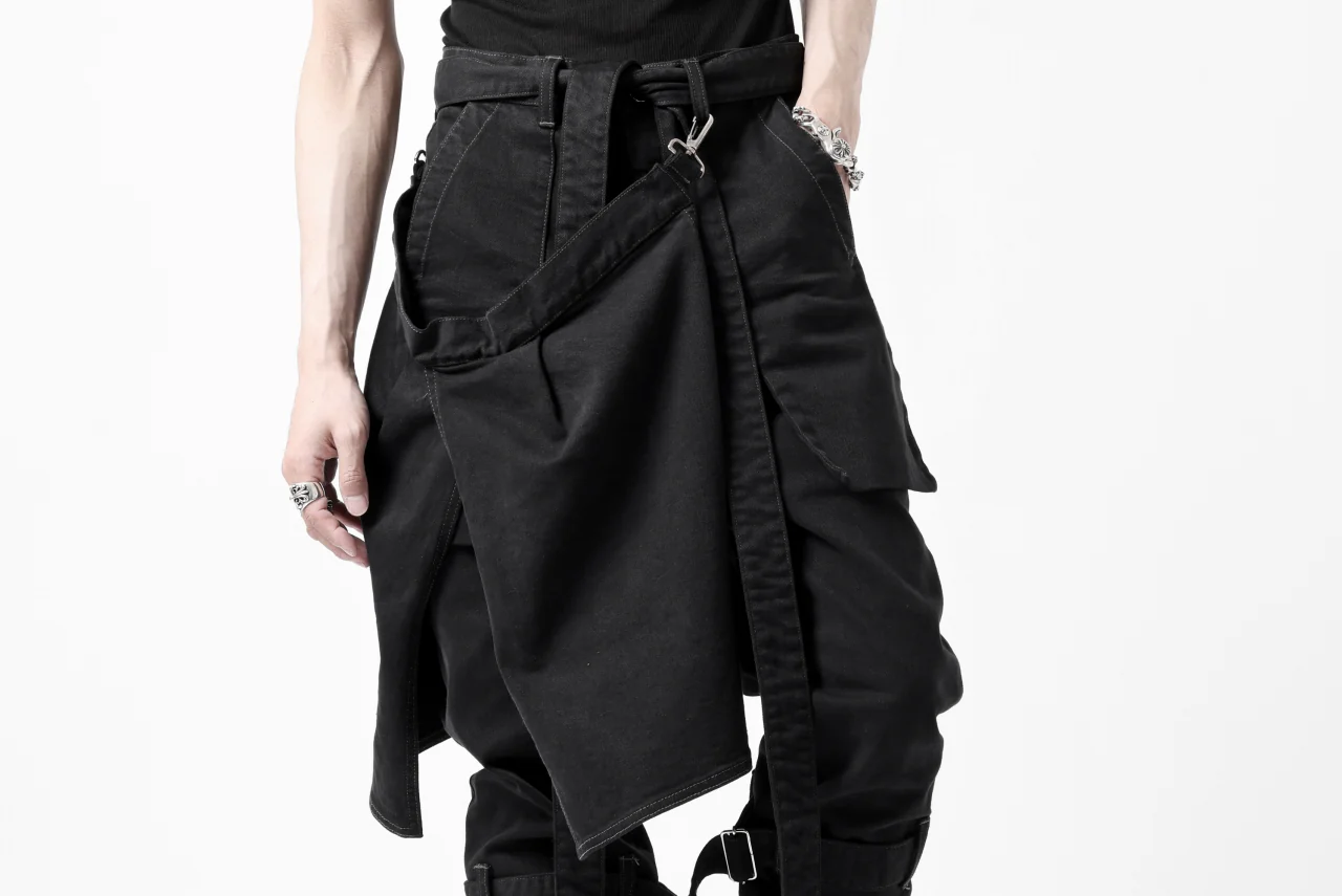 N/07 SEDITIOUS BONDAGE TROUSERS / BLEACHED BLACK DENIM (BLACK OVER DYED) - Image 69