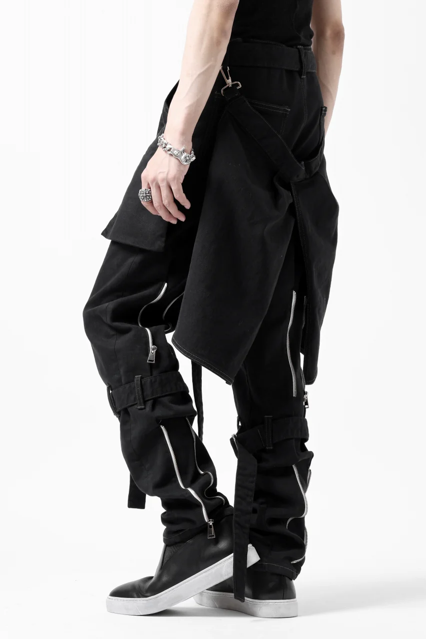 N/07 SEDITIOUS BONDAGE TROUSERS / BLEACHED BLACK DENIM (BLACK OVER DYED) - Image 7