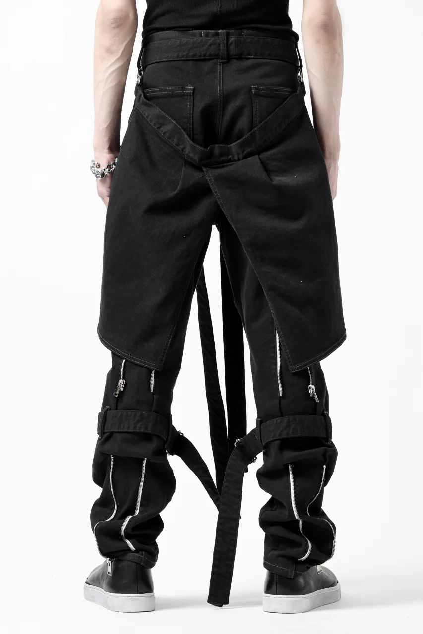 N/07 SEDITIOUS BONDAGE TROUSERS / BLEACHED BLACK DENIM (BLACK OVER DYED) - Image 8