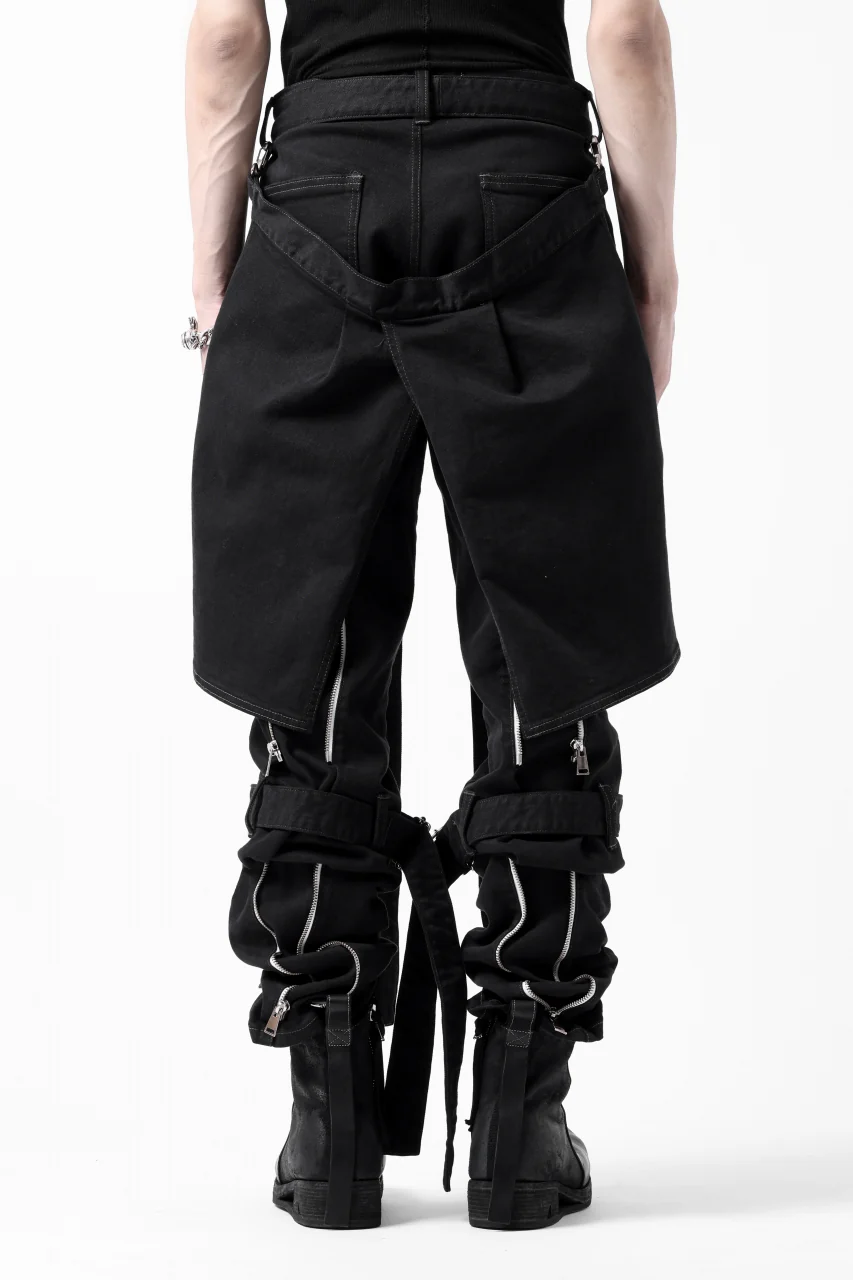 N/07 SEDITIOUS BONDAGE TROUSERS / BLEACHED BLACK DENIM (BLACK OVER DYED) - Image 9