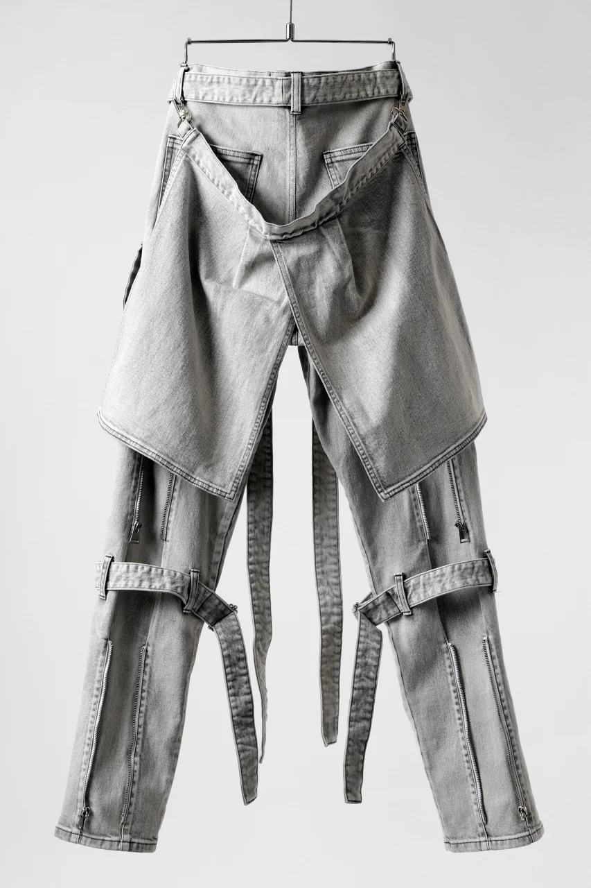 N/07 SEDITIOUS BONDAGE TROUSERS / BLEACHED BLACK DENIM (WHITE ASH) - Image 10