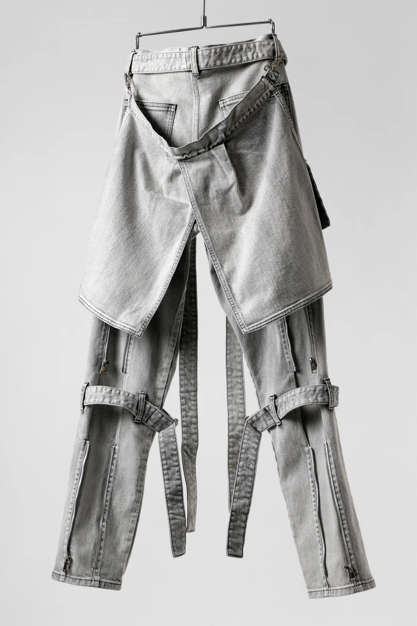 N/07 SEDITIOUS BONDAGE TROUSERS / BLEACHED BLACK DENIM (WHITE ASH) - Image 11