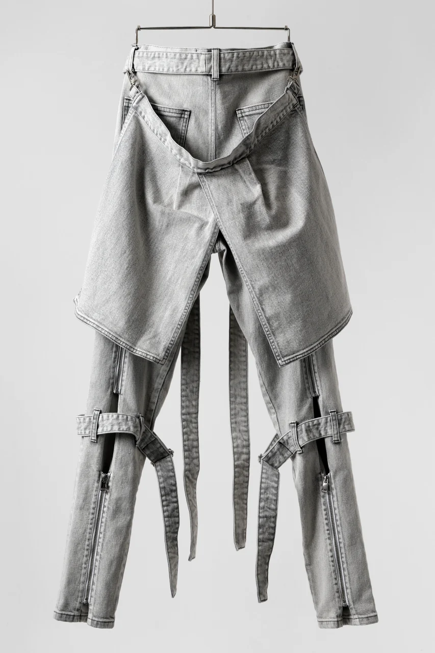 N/07 SEDITIOUS BONDAGE TROUSERS / BLEACHED BLACK DENIM (WHITE ASH) - Image 12