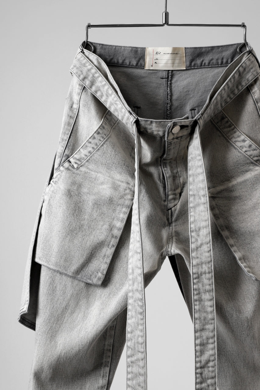 N/07 SEDITIOUS BONDAGE TROUSERS / BLEACHED BLACK DENIM (WHITE ASH) - Image 13