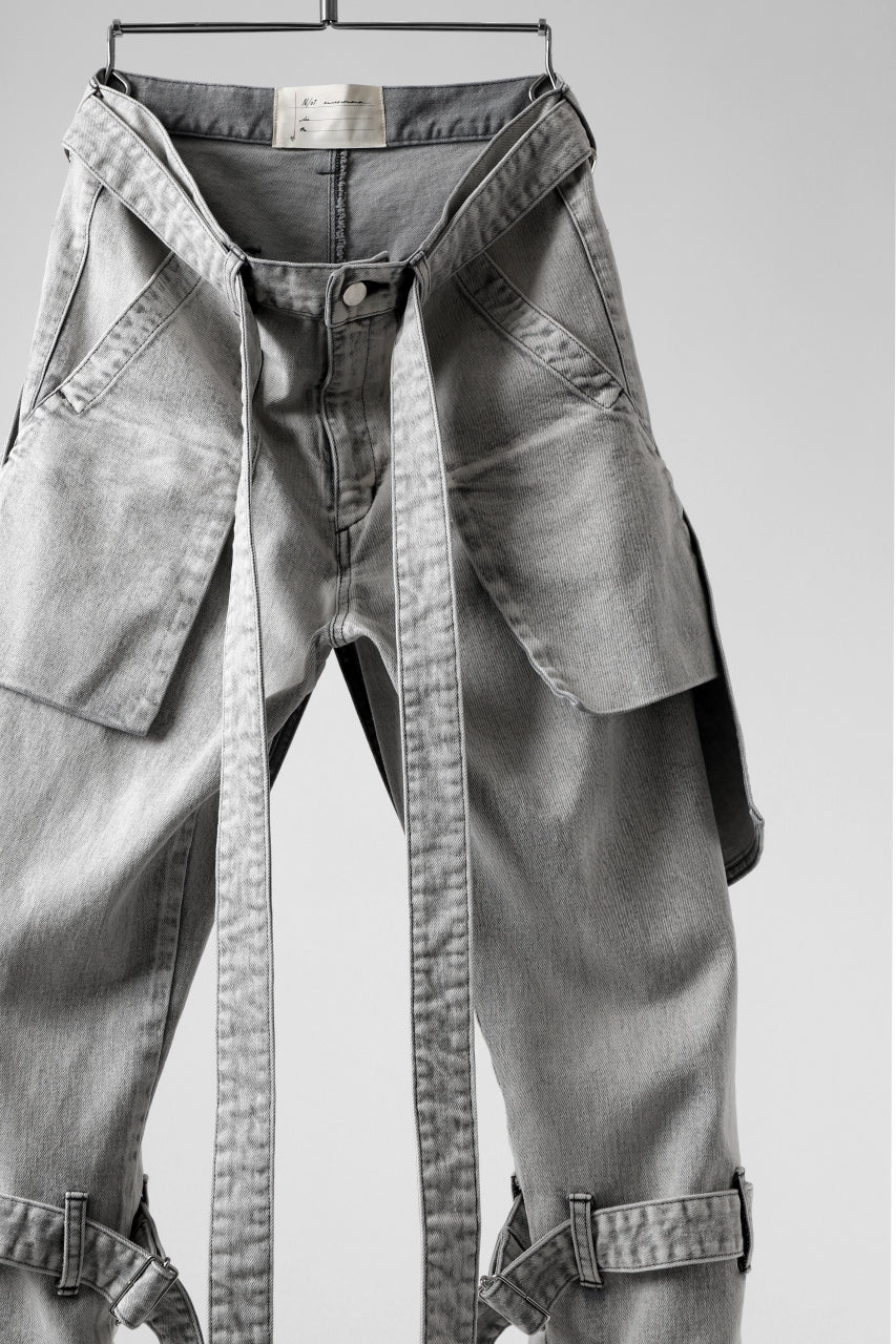 N/07 SEDITIOUS BONDAGE TROUSERS / BLEACHED BLACK DENIM (WHITE ASH) - Image 14