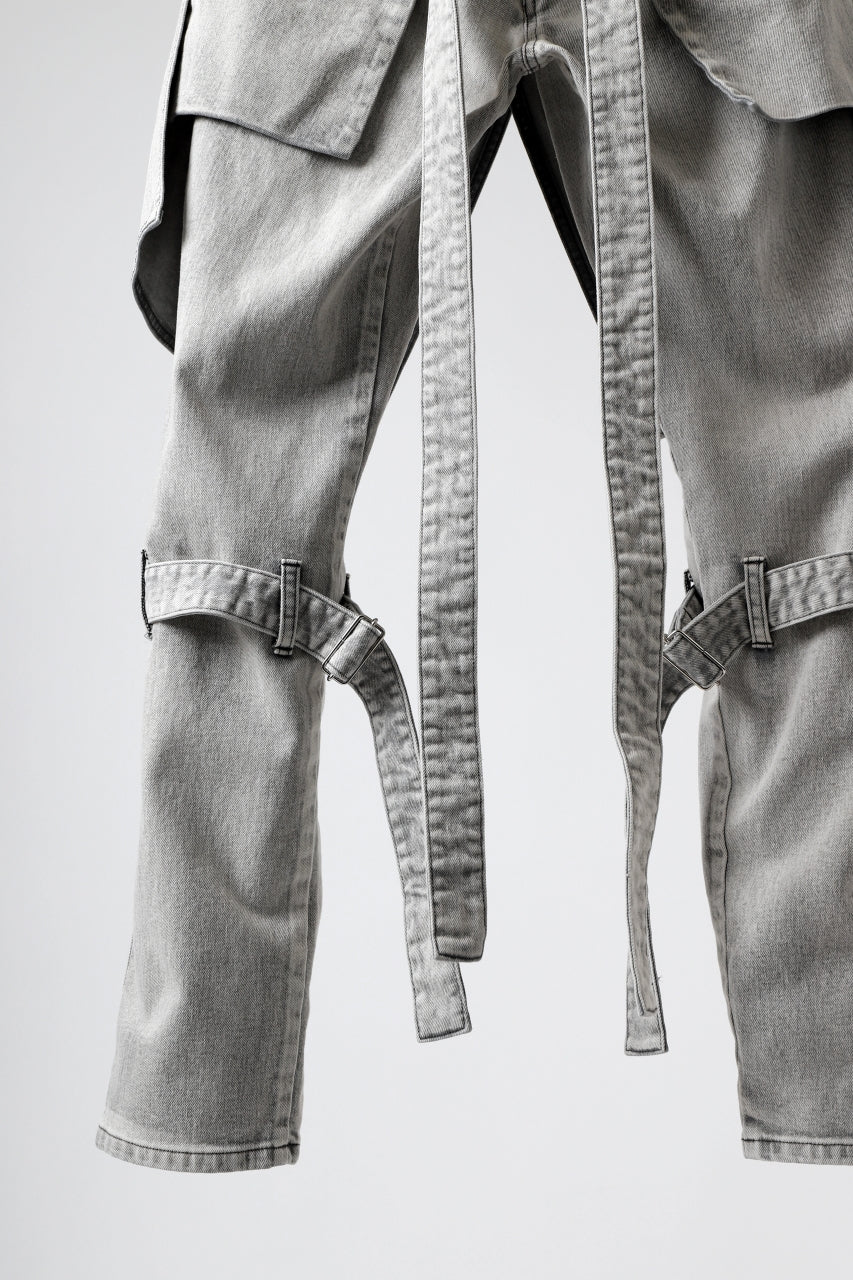 N/07 SEDITIOUS BONDAGE TROUSERS / BLEACHED BLACK DENIM (WHITE ASH) - Image 15