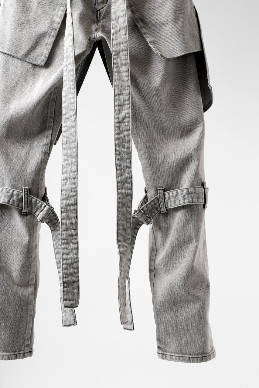 N/07 SEDITIOUS BONDAGE TROUSERS / BLEACHED BLACK DENIM (WHITE ASH) - Image 16