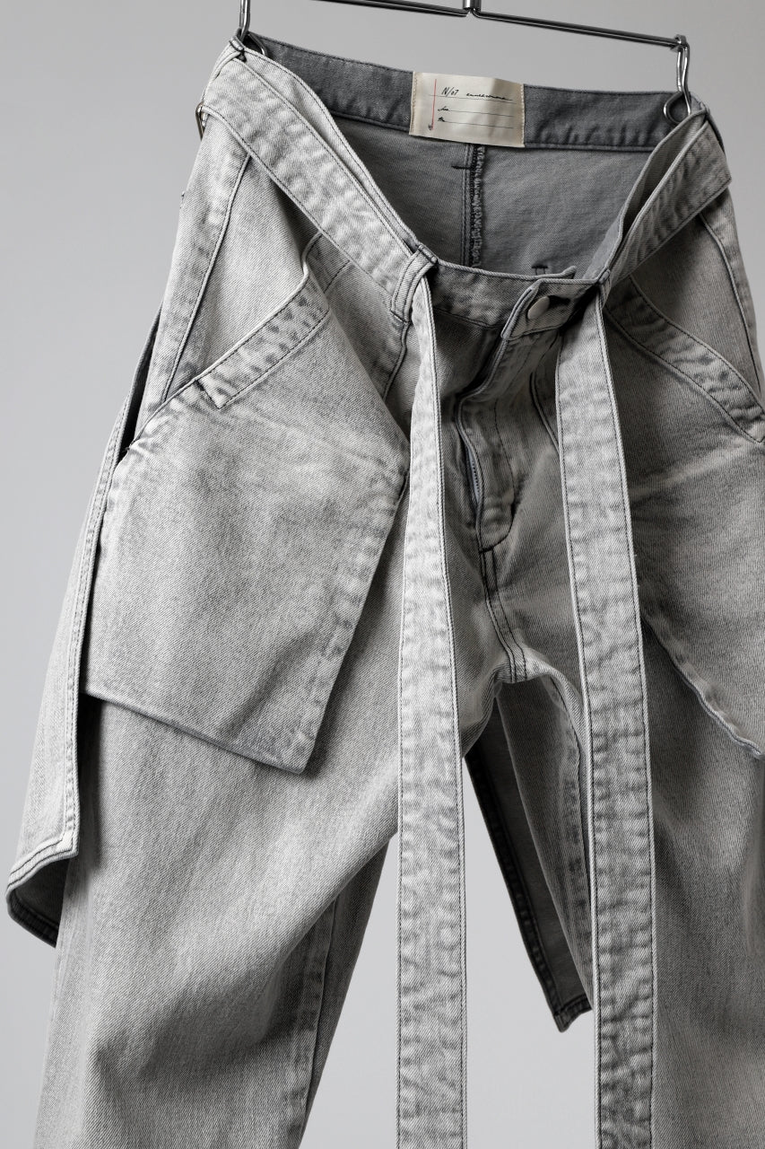 N/07 SEDITIOUS BONDAGE TROUSERS / BLEACHED BLACK DENIM (WHITE ASH) - Image 17