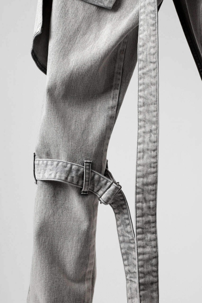 N/07 SEDITIOUS BONDAGE TROUSERS / BLEACHED BLACK DENIM (WHITE ASH) - Image 19