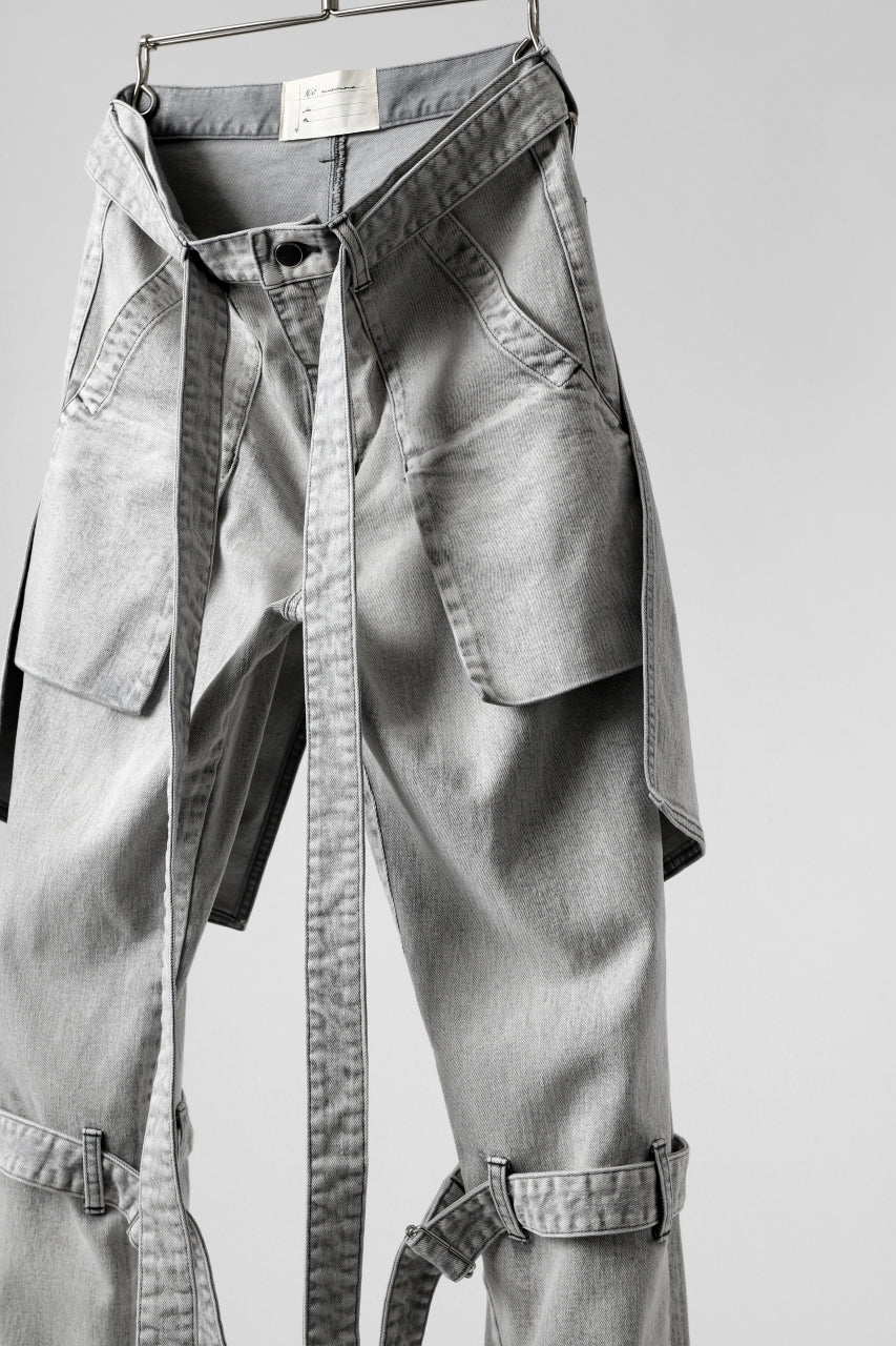 N/07 SEDITIOUS BONDAGE TROUSERS / BLEACHED BLACK DENIM (WHITE ASH) - Image 22