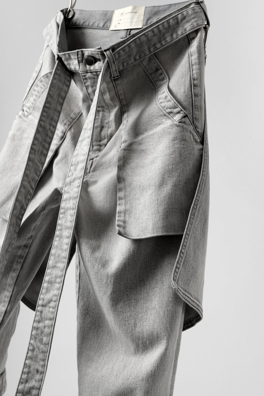 N/07 SEDITIOUS BONDAGE TROUSERS / BLEACHED BLACK DENIM (WHITE ASH) - Image 23
