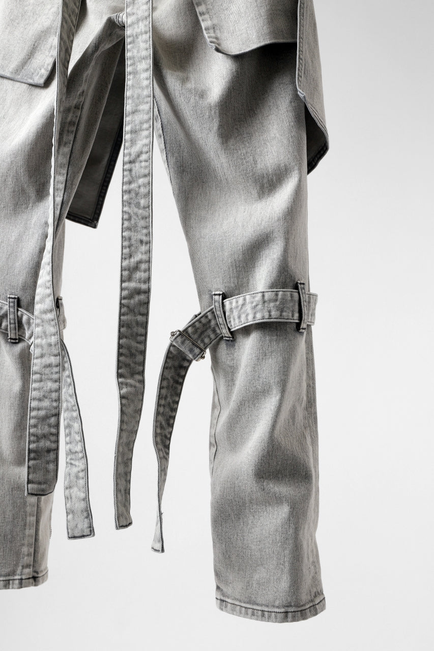 N/07 SEDITIOUS BONDAGE TROUSERS / BLEACHED BLACK DENIM (WHITE ASH) - Image 24