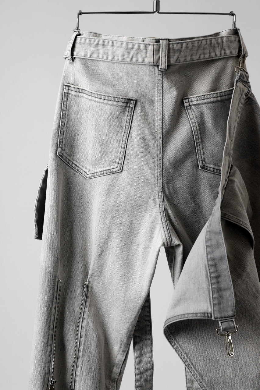 N/07 SEDITIOUS BONDAGE TROUSERS / BLEACHED BLACK DENIM (WHITE ASH) - Image 27