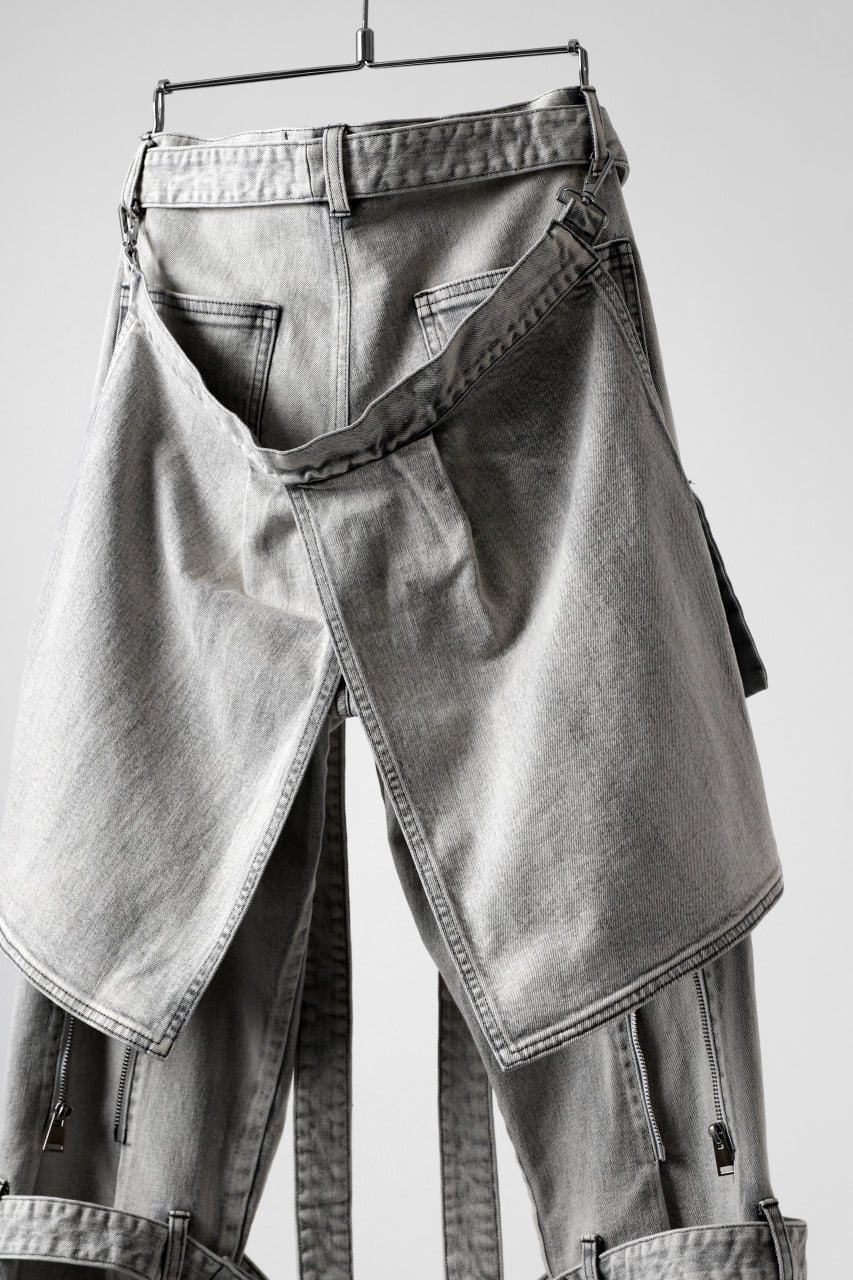 N/07 SEDITIOUS BONDAGE TROUSERS / BLEACHED BLACK DENIM (WHITE ASH) - Image 28