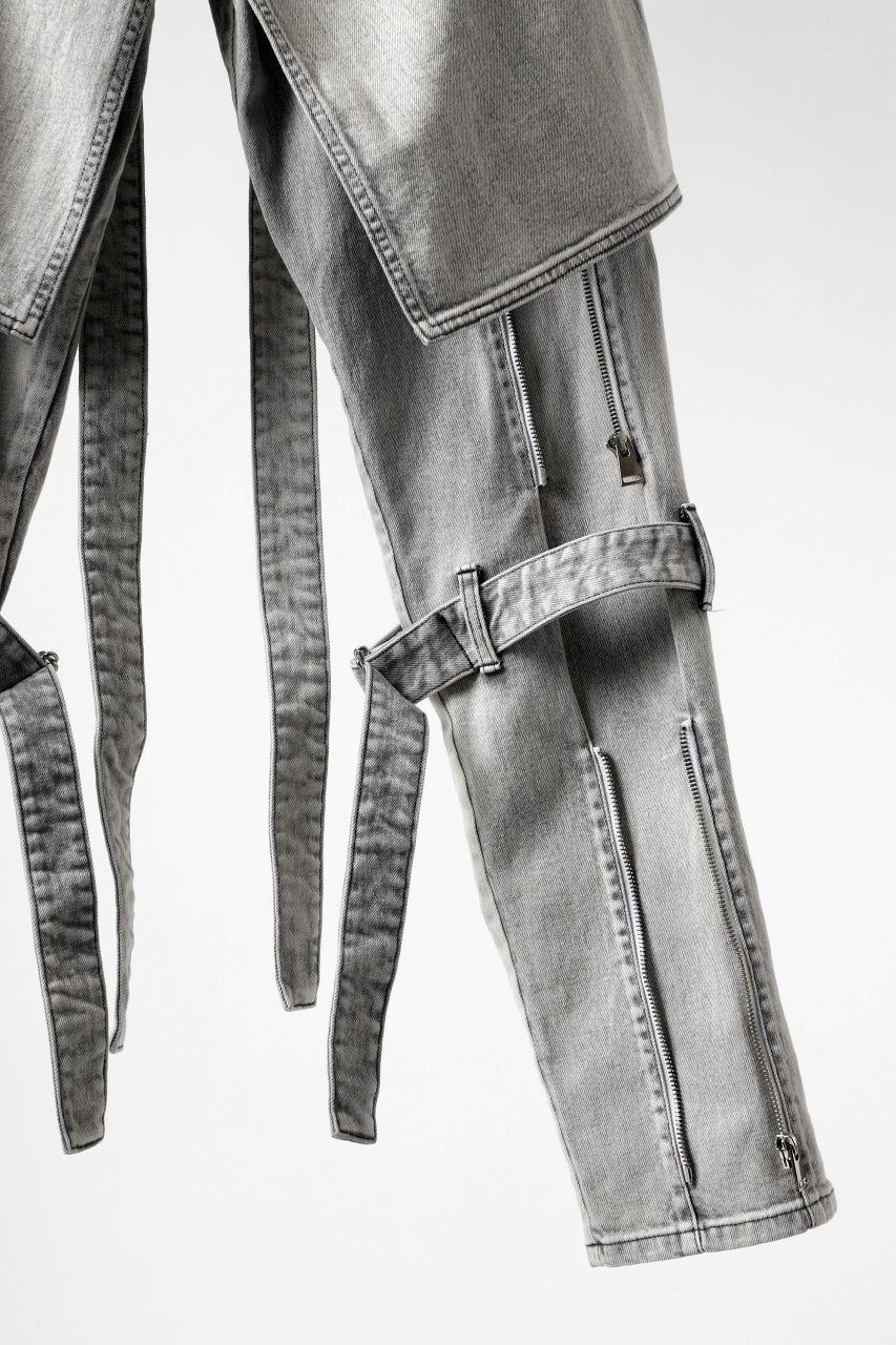 N/07 SEDITIOUS BONDAGE TROUSERS / BLEACHED BLACK DENIM (WHITE ASH) - Image 29