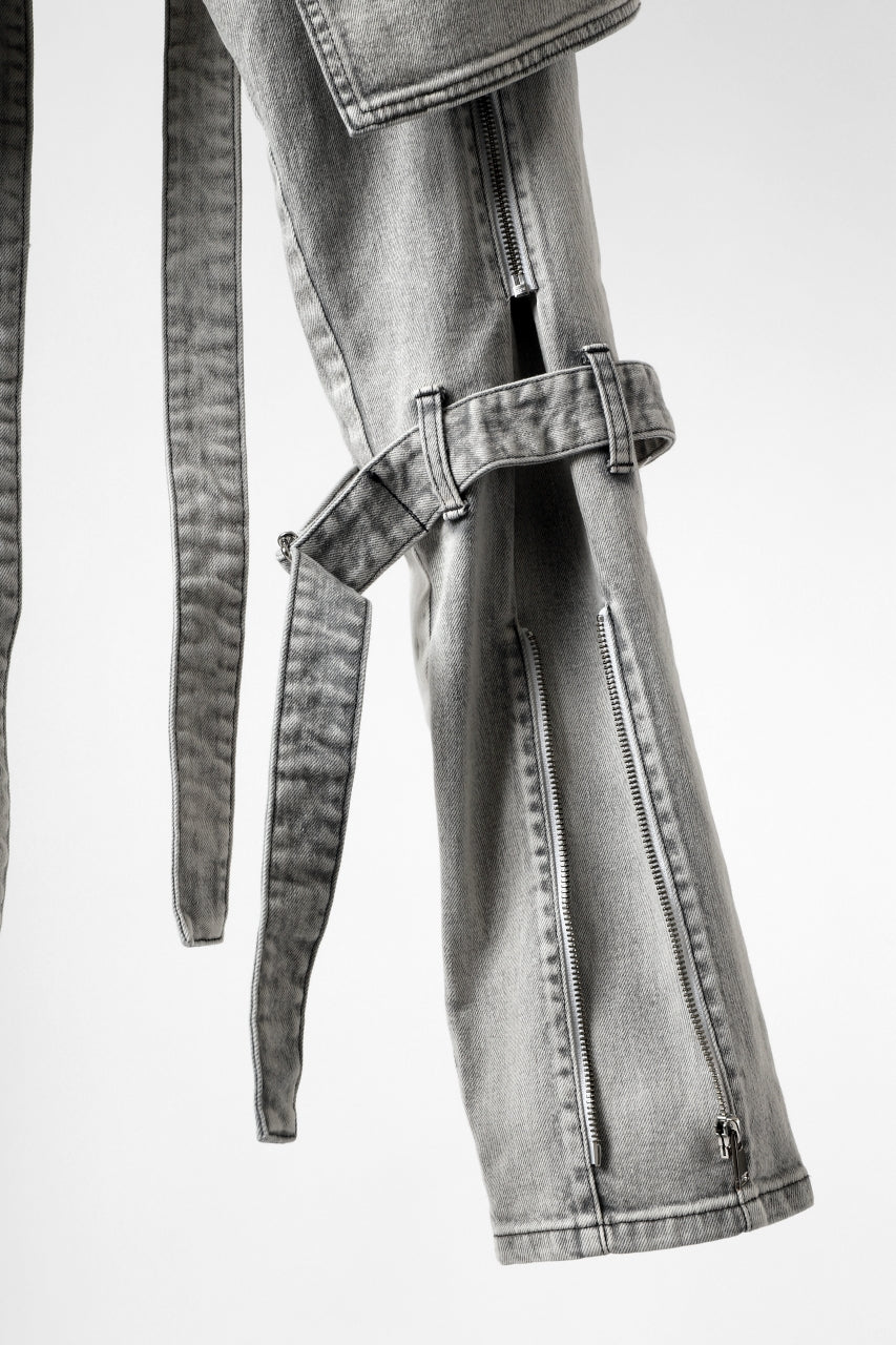 N/07 SEDITIOUS BONDAGE TROUSERS / BLEACHED BLACK DENIM (WHITE ASH) - Image 30