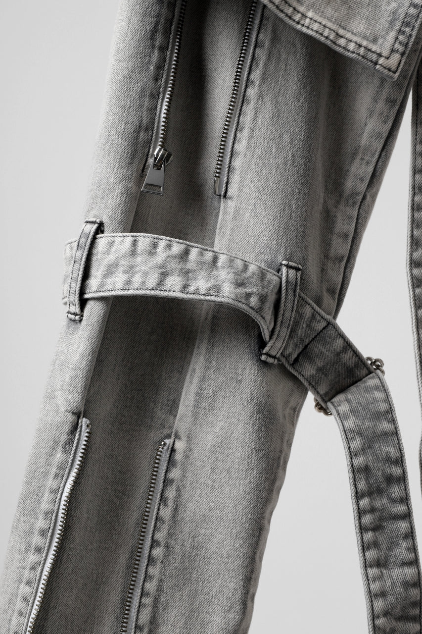 N/07 SEDITIOUS BONDAGE TROUSERS / BLEACHED BLACK DENIM (WHITE ASH) - Image 33