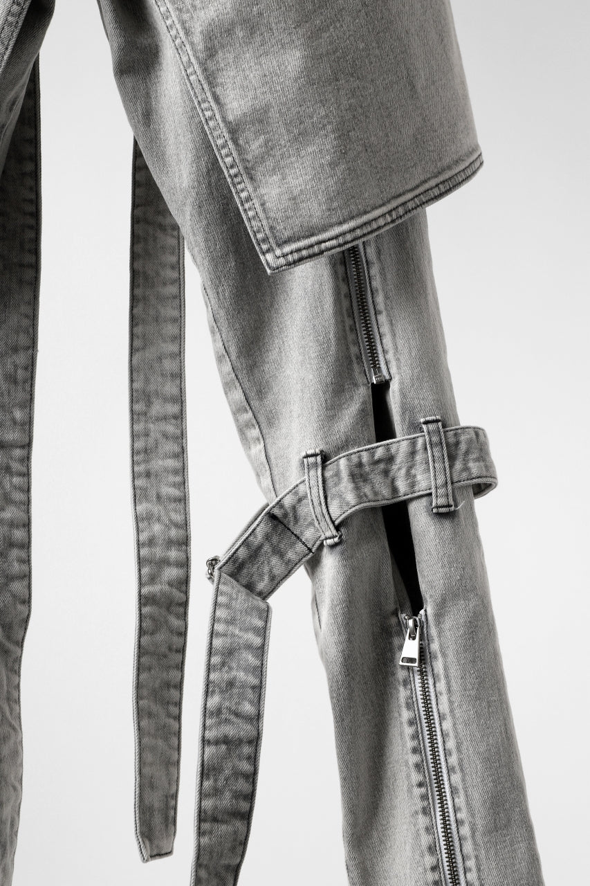 N/07 SEDITIOUS BONDAGE TROUSERS / BLEACHED BLACK DENIM (WHITE ASH) - Image 35