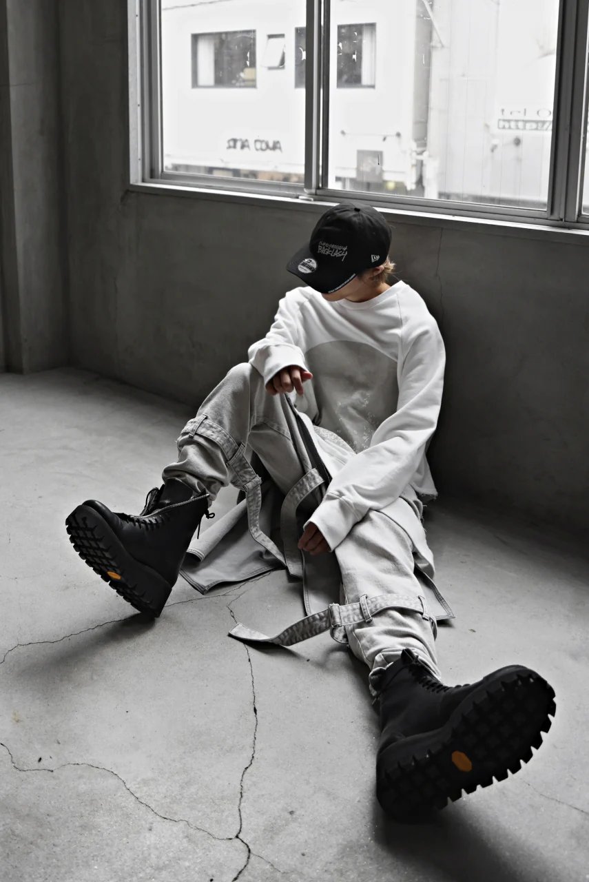 N/07 SEDITIOUS BONDAGE TROUSERS / BLEACHED BLACK DENIM (WHITE ASH) - Image 38