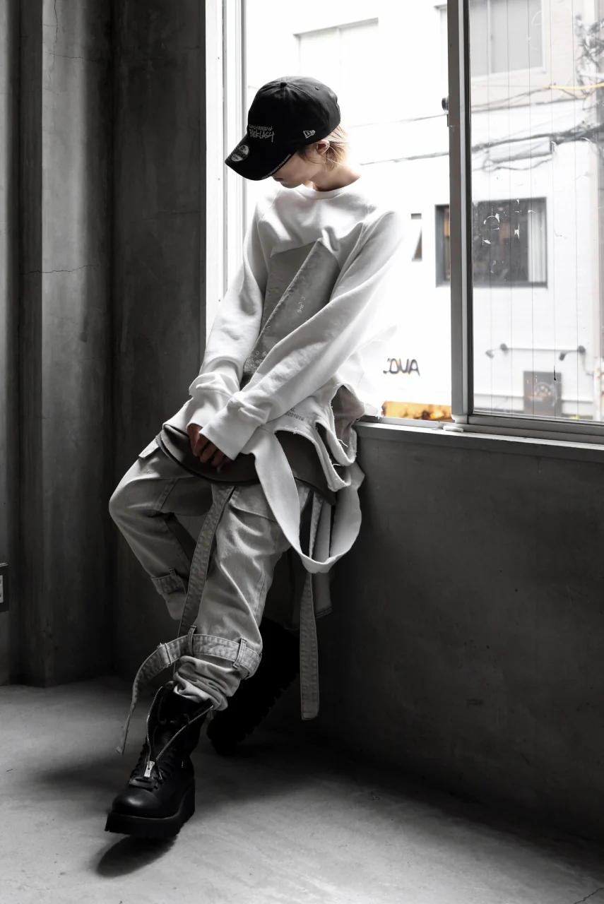 N/07 SEDITIOUS BONDAGE TROUSERS / BLEACHED BLACK DENIM (WHITE ASH) - Image 40