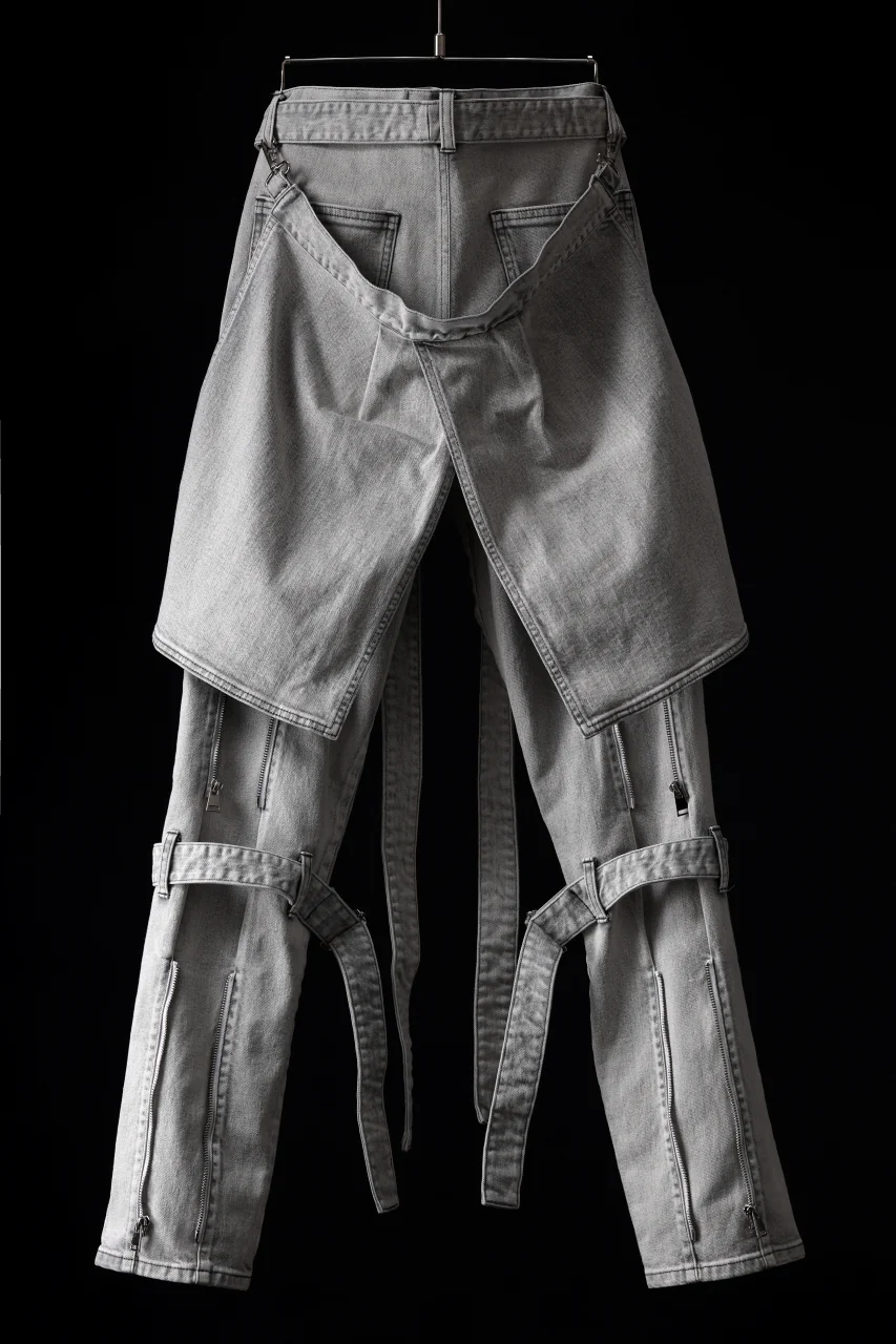 N/07 SEDITIOUS BONDAGE TROUSERS / BLEACHED BLACK DENIM (WHITE ASH) - Image 44