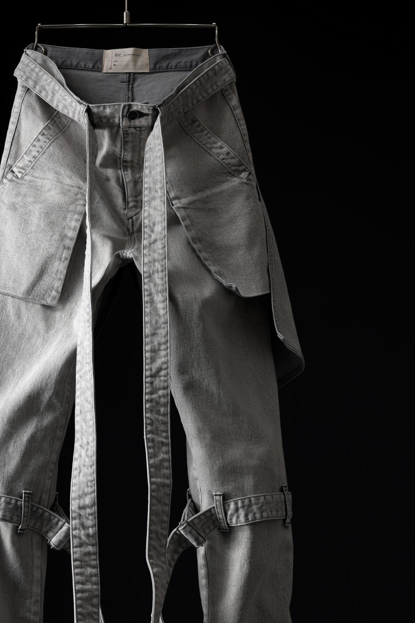 N/07 SEDITIOUS BONDAGE TROUSERS / BLEACHED BLACK DENIM (WHITE ASH) - Image 46